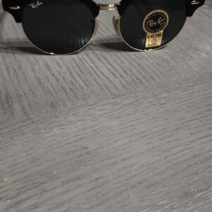 Ray-Ban Black and Gold Round Glasses